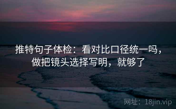 推特句子体检：看对比口径统一吗，做把镜头选择写明，就够了